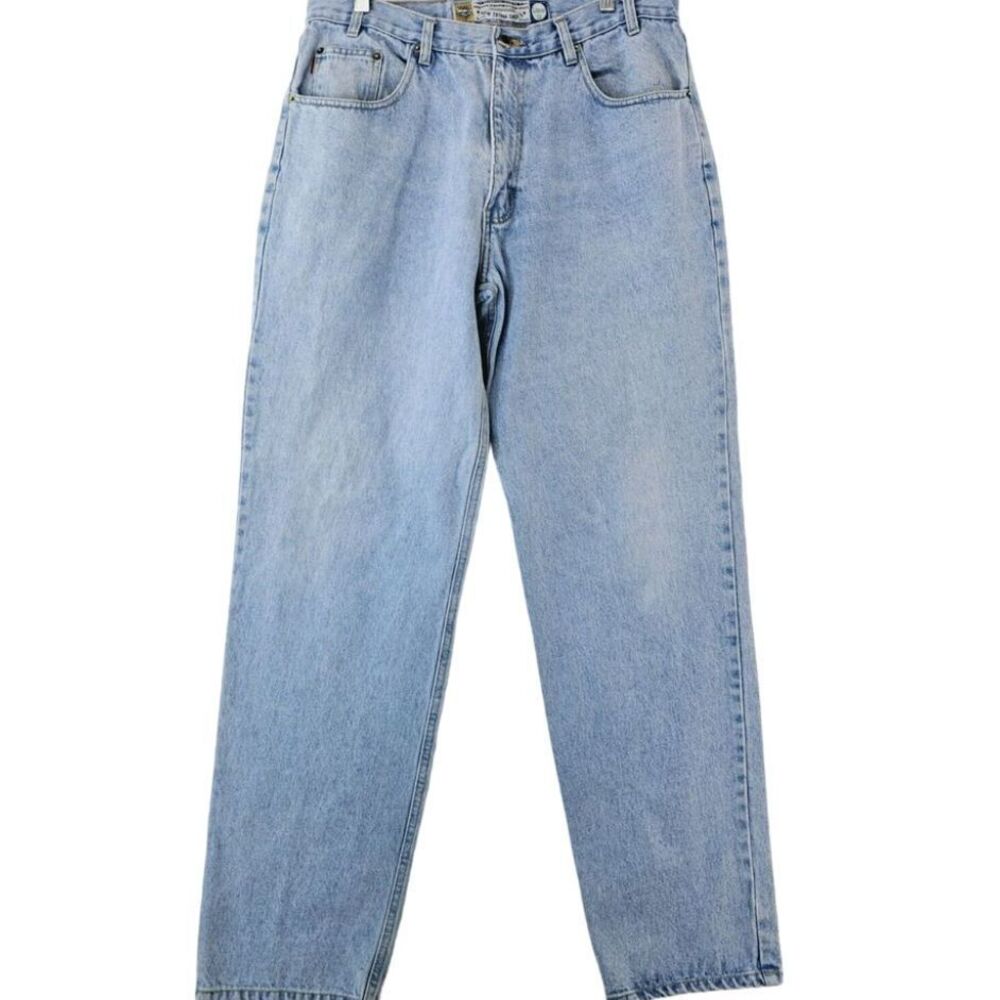 Vintage Bugle Boy Loose Fit Jeans  Men's 36x34 Light Stonewashed Wide Leg Cotton